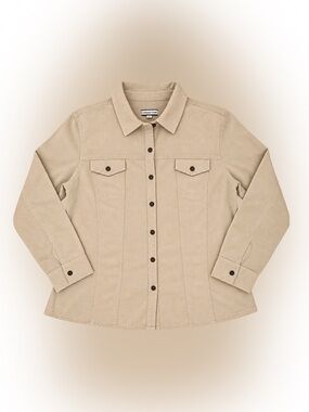 croft & barrow Beige Button-Front Jean Jacket